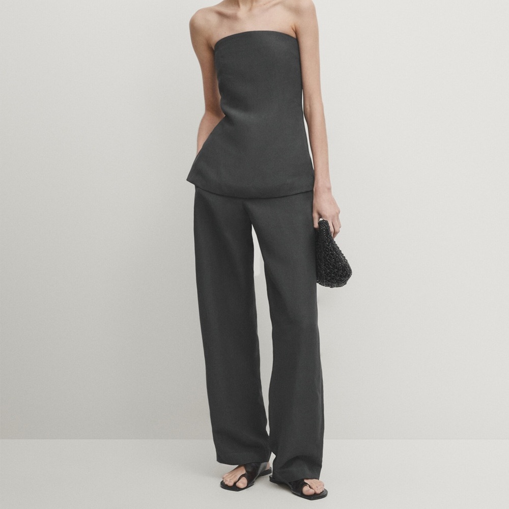 Massimo Dutti Linen Blend Suit Pants